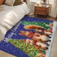 thumbnail image 4 of 3'x5' Area Rugs, Blue Squirrels Christmas Indoor Outdoor Area Rug for Living Room Bedroom, Xmas Tree Winter Snowflake Washable Bathroom Rugs Kitchen Floor Carpet Mats Home Decor Aesthetic, 4 of 8