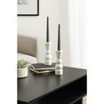 thumbnail image 2 of Kate and Laurel Maleea Modern Glam Two-Piece Marble Taper Candle Holder Set, Set of 2, White, Transitional Authentic Marble Candlestick Holders for Dining Table or Fireplace Mantel Display, 2 of 8