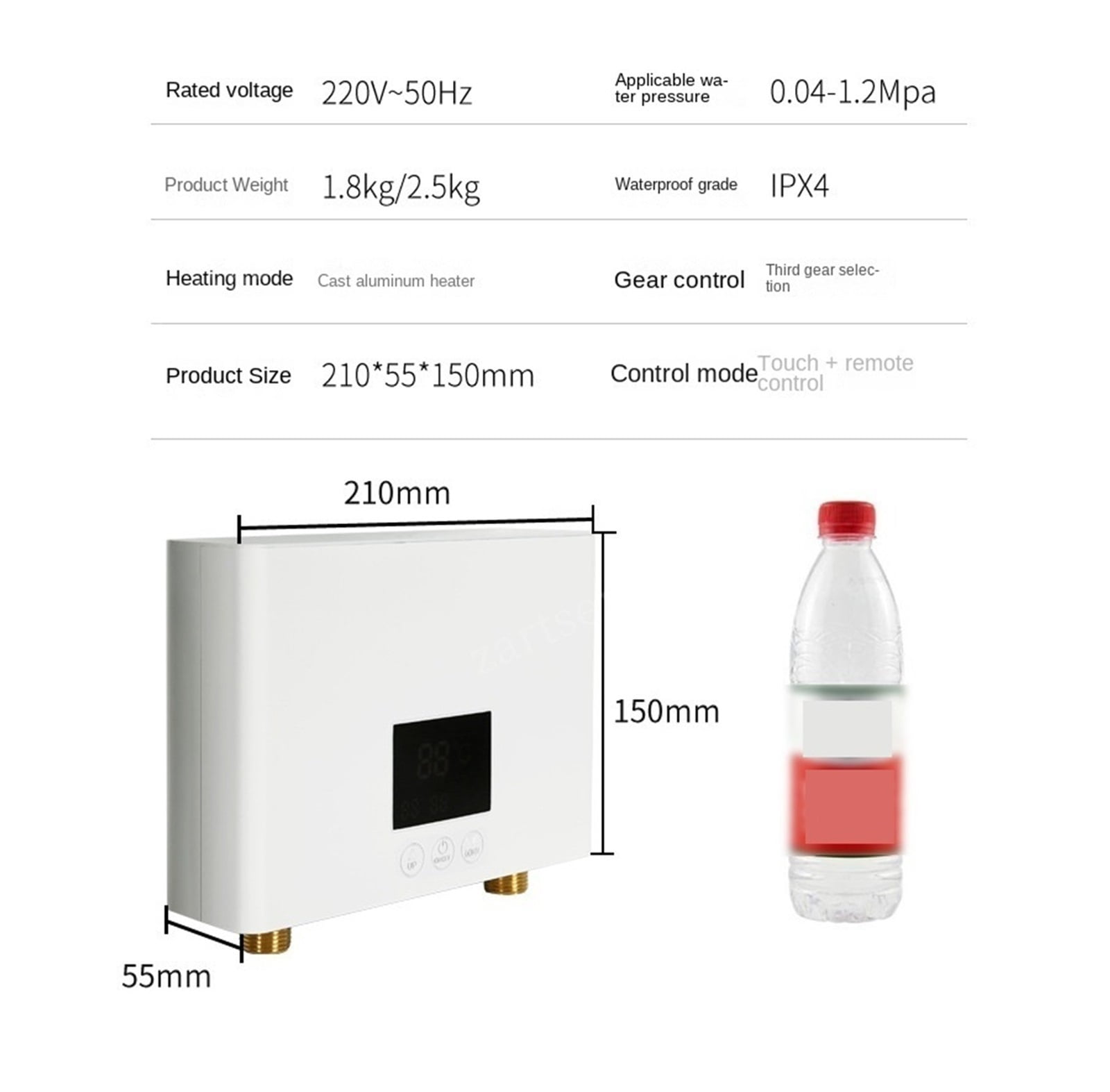 Hot Water Heater Instant Electric Water Heater Home Intelligent Constant Temperature And Rapid Heating Tankless Heater ,Safety Protections