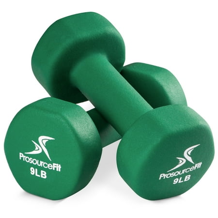 ProsourceFit Set of 2 Neoprene Dumbbell Coated for Non-Slip Grip 9 lb