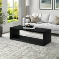 thumbnail image 2 of Maklaine 58" Modern Engineered Wood Black Grain MDF Coffee Table, 2 of 9