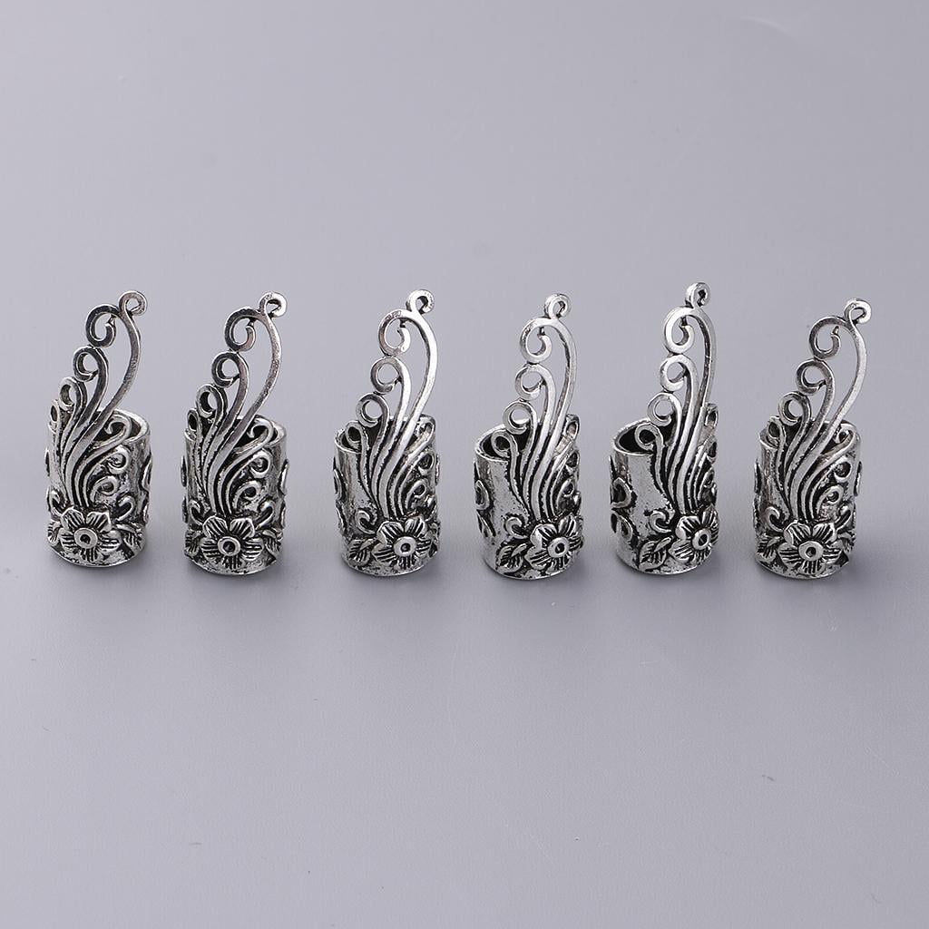 PH PandaHall 120pcs Long Flower Bead Caps - Gold & Silver Filigree Cone Spacers For Jewelry Making