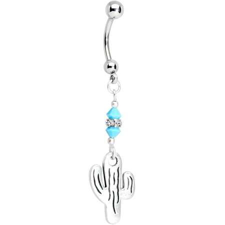 - Body Candy Handcrafted 14G Steel Cactus Reversible Belly Button Ring Women Created with Swarovski Crystals