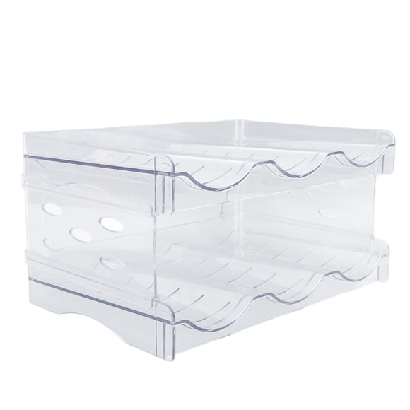 Stackable Water Bottle Organizer, Double Layer Transparent Plastic Desktop Cup Storage Rack for for Kitchen Cabinet