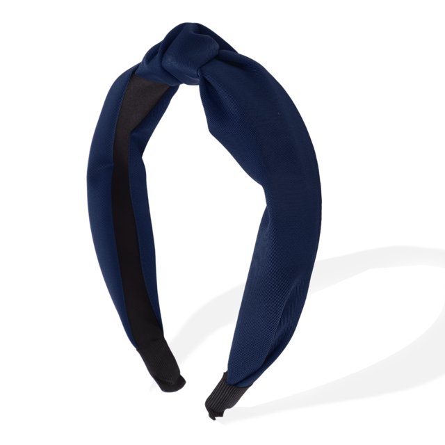 Accesorios de cabello de moda para mujeres, diadema anudada Unique Bargains, bandas para el cabello de nudo superior, color azul marino