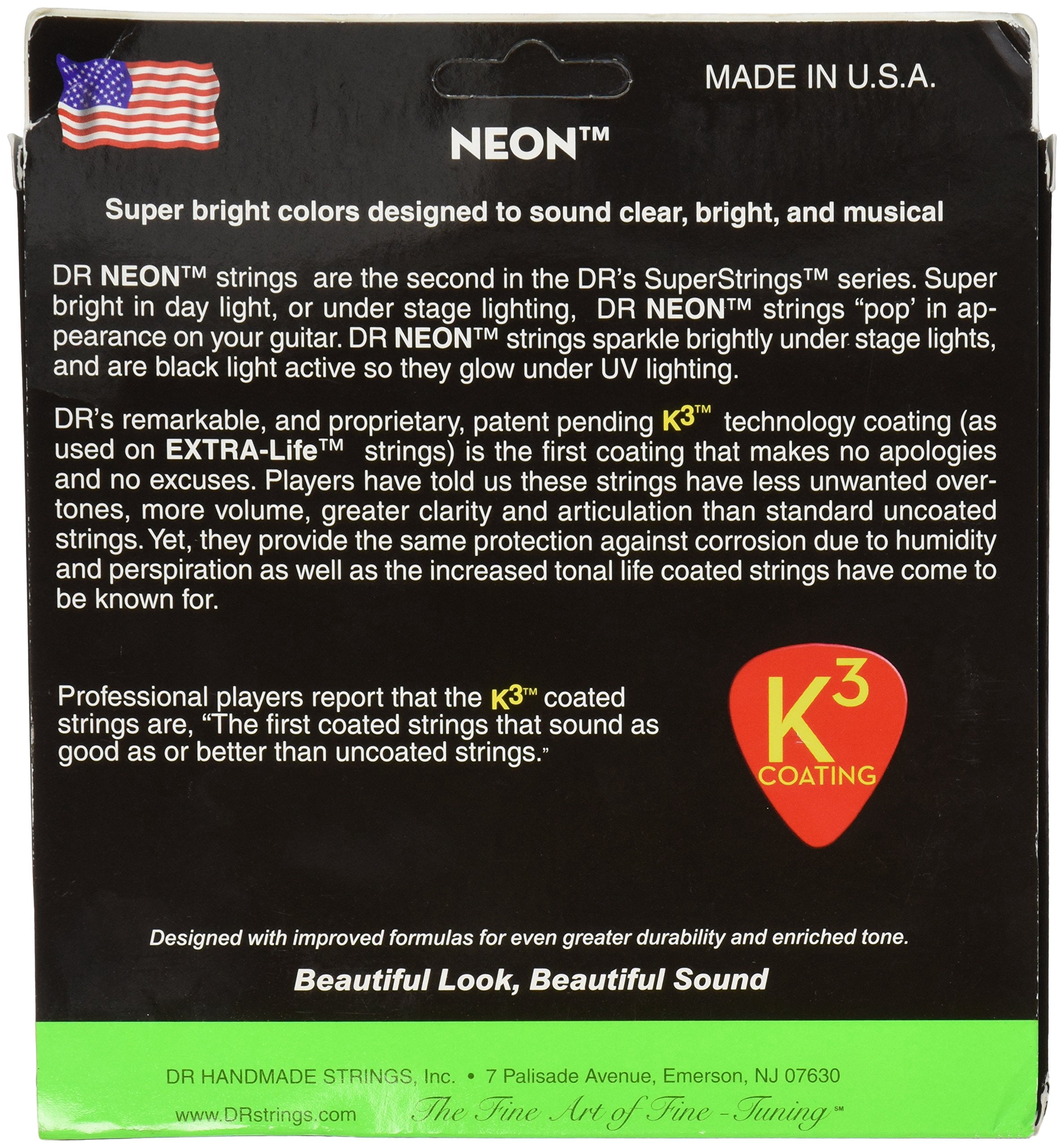 DR Strings NEON Hi-Def Green Bass SuperStrings Medium 6-String
