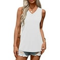 thumbnail image 2 of MOSHU 3 Pack Tank Tops for Women V Neck Sleeveless Women Shirts Flowy Loose Fit Tops Summer Outfits, 2 of 8