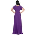 thumbnail image 5 of KOH KOH Long Bridesmaid Wedding Guest Sleeveless V-Neck Full Floor Length Flowy Sexy Wrap Formal Evening Cocktail Party Tall Maxi Dress Gown For Women Lavender Purple XX-Large US 18-20 NT333, 5 of 6