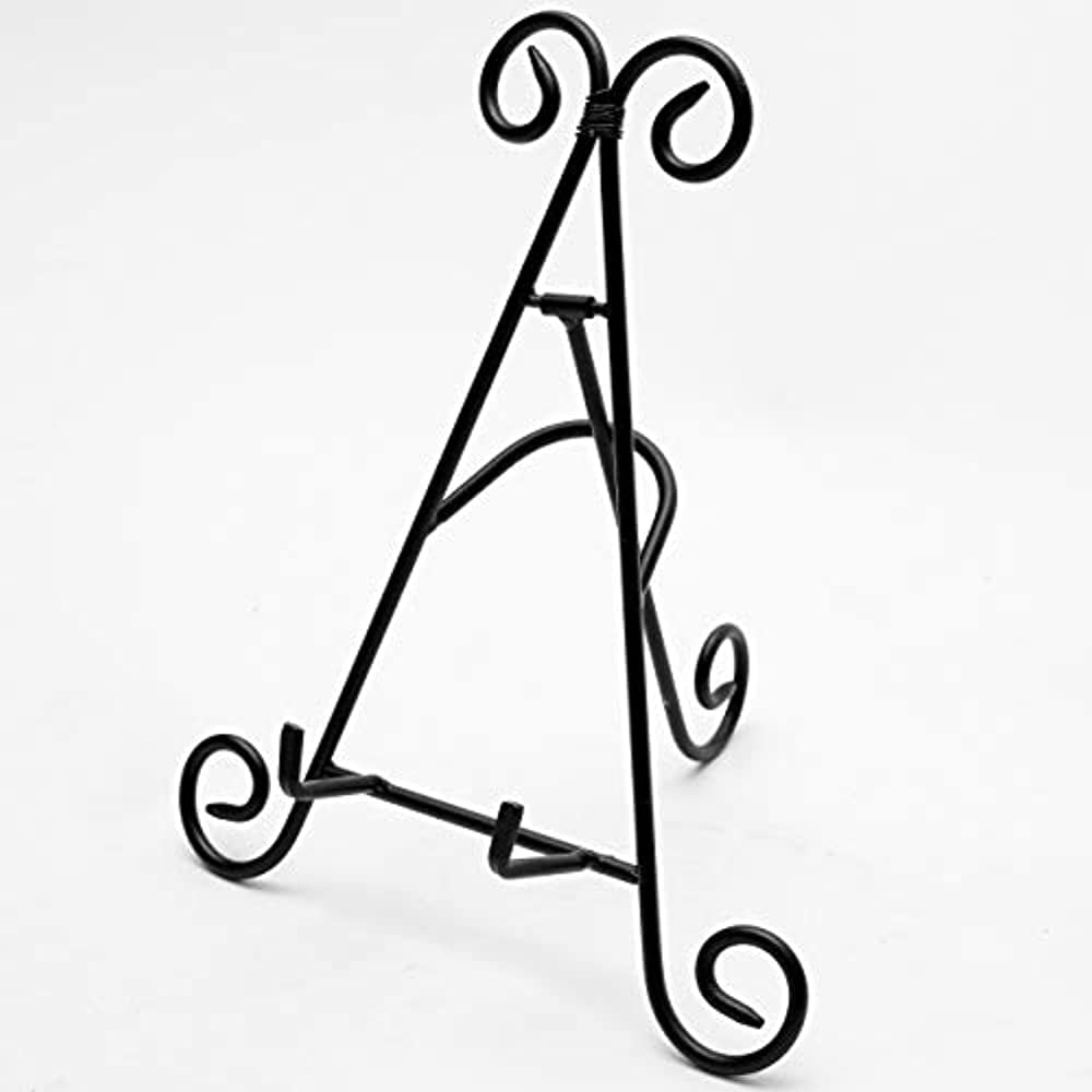 12 " Black Iron Display Stand Book Tower Picture Display Home Decor Plate Stand 