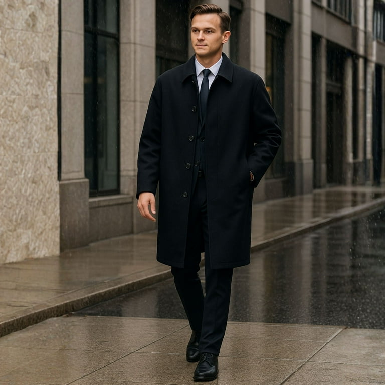 Alpine Swiss Mens Zach Long Winter Overcoat, Knee Length Wool