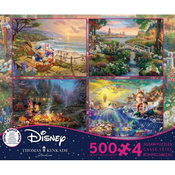 Ceaco - Thomas Kinkade - Puzzle 4 en 1 à emboîtement Disney