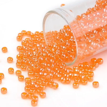 10gs TOHO Round Seed Beads Japanese Seed Beads (111B) Hyacinth Orange Transparent Luster 8/0 3mm Hole: 1mm about 222pcs/10g