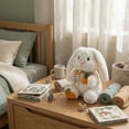thumbnail image 4 of Interactive Bunny Toy, Animated Bunny Toy, 12inWhite Plush Bunny Stuffed Animal, Floppy Ear Movement, Singing, EasterforToddlers, Carrot Bow Detail, 1 Pc, 4 of 6