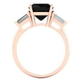 thumbnail image 4 of 3 ctw 3 Stone Anniversary Ring for Women | Cushion Cut Natural Onyx | Hyperallergenic Solid 14K Rose Gold, 4 of 5