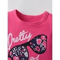 thumbnail image 2 of Toddler Baby Girl Clothes Letter Short Sleeve Tops and Print Shorts Summer Outfits Set Pink 2-3T, 2 of 7