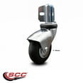 thumbnail image 2 of 3 Inch Bright Chrome Neoprene Rubber Caster – Corner Mount Bracket – SCC, 2 of 2