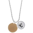 thumbnail image 1 of Delight Jewelry Acrylic 7/8" Disc Goldtone Silvertone Script Initial Disc - C - Charm Necklace, 20"+3", 1 of 4
