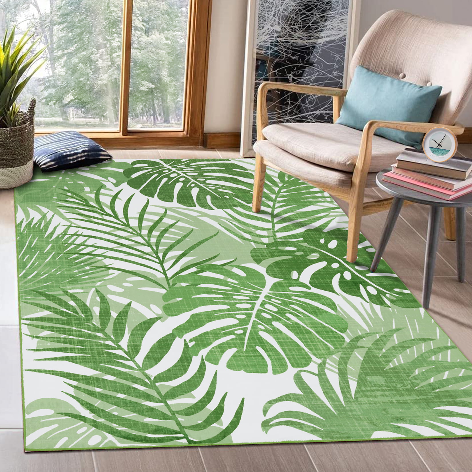 3x4 Rug, Sunset Rugs for Living Room Bedroom, Tropical Palm Tree Area Rug &  Bedroom Decor, Washable Non Slip Soft Low Pile Indoor Carpet, Home