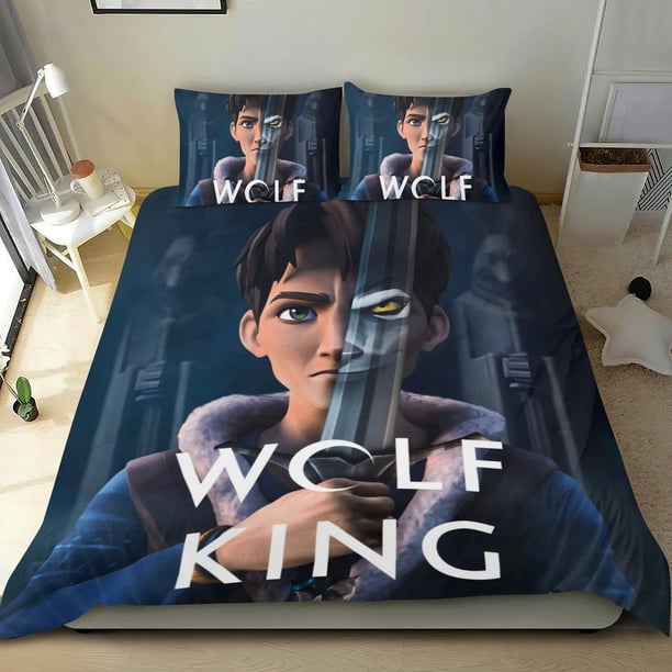 Rey Lobo Conjunto de sábanas temático, trío de piezas, cómodo y amigable con la piel, diseño único, regalo de decoración para el hogar para familiares, amigos y fans,140cm *210cm