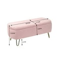 thumbnail image 6 of HSUNNS 40″ Upholstered Storage Ottoman Bench for Bedroom End of Bed, Bedroom Bench with Metal Legs and Padded Seat, Modern Entryway Bench for Bedroom, Living Room, Pink, 6 of 10