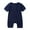 Navy, variant on AJTQTH Rompers for Baby Infant Newborn Summer Unisex Comfy Casual Onesie Cotton Rib Knit Jumpsuit Round Neck Short-Sleeved Bodysuit Solid Color Cute Homewear Sleepwear Light Blue 6 Months