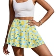 thumbnail image 2 of Xoenoiee Lemon Leaves Print Womens Pleated Tennis Skirts with Shorts Lightweight Golf Skorts with Pockets High Waisted Athletic Skorts, M, 2 of 6