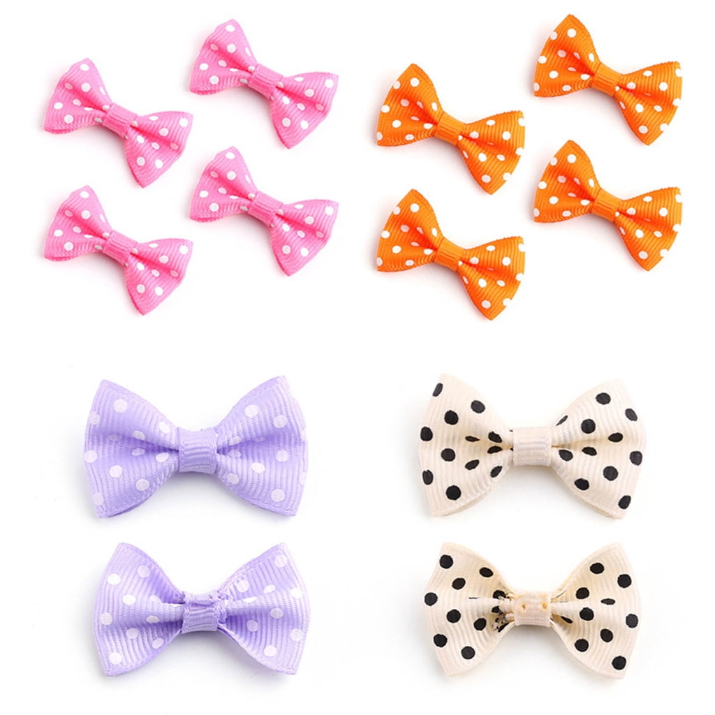 500Pcs Grosgrain Ribbon Bowknots Embellishments 4cm Bowknot for Hair Bow Hair Pin, Card Making Gift Wrap Decorations