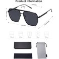 thumbnail image 5 of Retro Oversized Square Polarized Sunglasses for Women Men Vintage Shades Classic Large Metal Sun Glasses, 5 of 9
