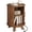 Walnut, variant on Round End Table with Storage, Fluted Nightstand with Charging Station, Wood Bed Side Table with Sliding Tambour Door, End Tables Living Room, Walnut