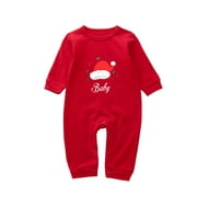 jovati Toddler Kid Baby Boy Girl Cartoon Romper Jumpsuit Christmas Family Clothes Pajamas