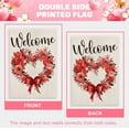 thumbnail image 5 of Valentines Day Welcome House Flag 28x40 Inch Double Sided Outside Roses Floral Love Hearts Wreath for Rustic Anniversary Wedding Holiday Yard Outdoor Decoration, 5 of 6