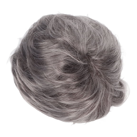 Peluca corta gris para hombre, resistente al calor, sintética, multiusos, ajustable, en capas, suave, para hombre mayor