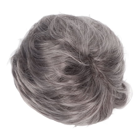 LYD Men Gray Short Wig Heat Resistant Synthetic Layered Old Man Costume Hairpiece (10.24 inches / 26.0 cm)