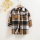 thumbnail image 5 of Gibobby Chamarra acolchada para niñasNiñas pequeñas otoño camisa a cuadros abrigo manga larga casual otoño ropa prendas de vestir moda(Marrón, 4-5 Años), 5 of 5