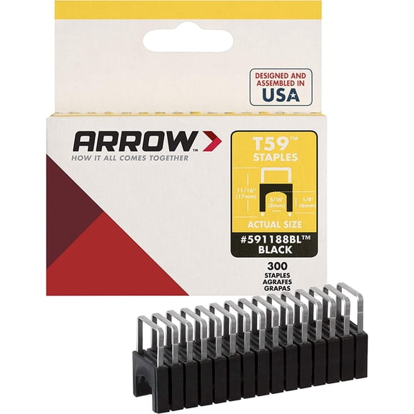 Staples Arrow T59 de acero con aislamiento de 1/4 pulgadas por 5/16 pulgadas, 300