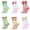 Multicolor, variant on 6 Pairs Pilates Crew Socks for Women, Cute Ruffle Socks with Grip, Non Slip Sticky Workout Dance Sock for Yoga Barre
