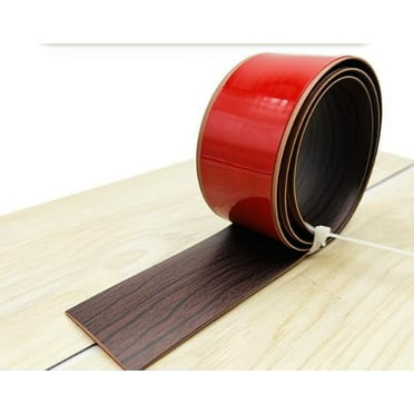10' Black Walnut Woodgrain Self-Adhesive Floor Transition Strip 2" Wide Vinyl Threshold Trim