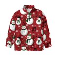 thumbnail image 4 of Uorisanigo Girls Sweatshirts Fashion Christmas Snowman Long Sleeve Shirts Tops Fall Trendy Quarter Zip Pullover Sweatshirts School Cropped Pullover Hoodies No Hood for Sports and Daily Wear, 4 of 7