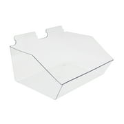 SSWBasics Clear Plastic Dump Bin for Slatwall (Set of 2) - 12" x 5.5" x 9.5" - Retail Display Organizer - Perfect for Retail Stores Shops and Merchandising Display