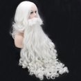 thumbnail image 4 of Pelucas navideñas de Papá Noel con cabello largo y rizado blanco Pelucas con barba de Papá Noel de estilo europeo y americano, 4 of 5