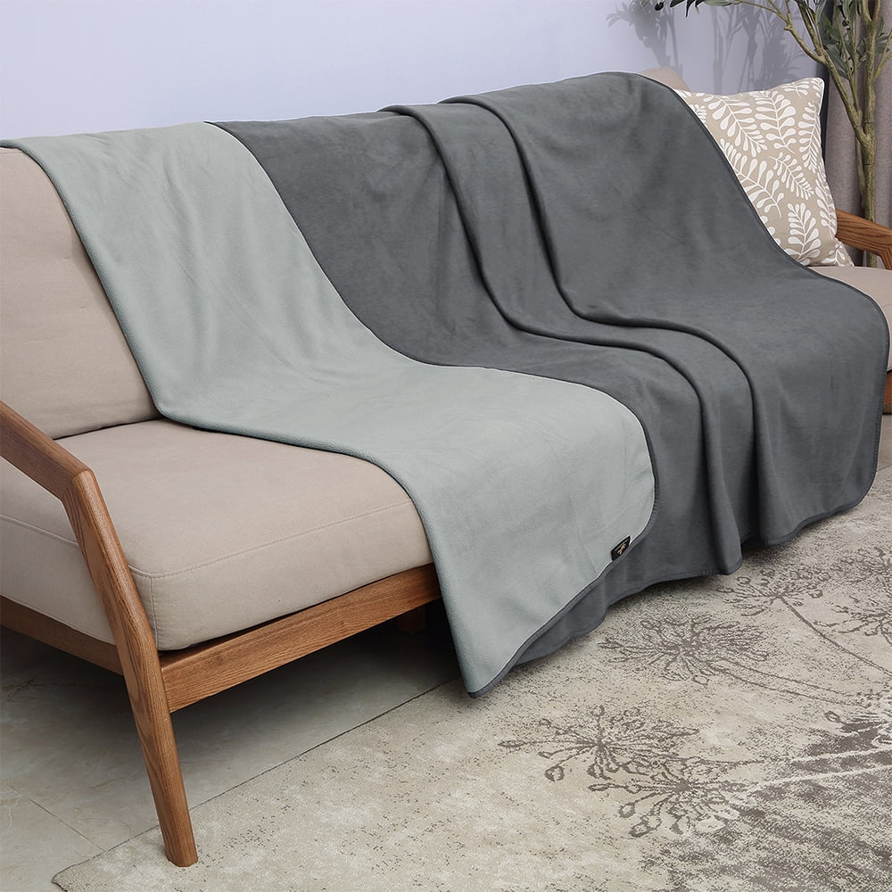 Catalonia Large Soft Adult Waterproof Blanket Couch Sofa Bed Protector Plush Fleece Sherpa Lining Grey 60 x 80 Walmart