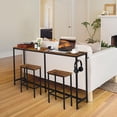 thumbnail image 5 of Long Narrow Console Table with Charging Station, Rustic Brown, 5 of 5