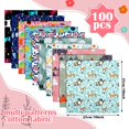 thumbnail image 2 of 40 Pcs 20x20 Inch Cotton Fabric Square Quilting Patchwork Multi Color Printed Floral Fat Flower Animals Cartoon Bundles for DIY Crafts & Handmade Accessories., 2 of 4