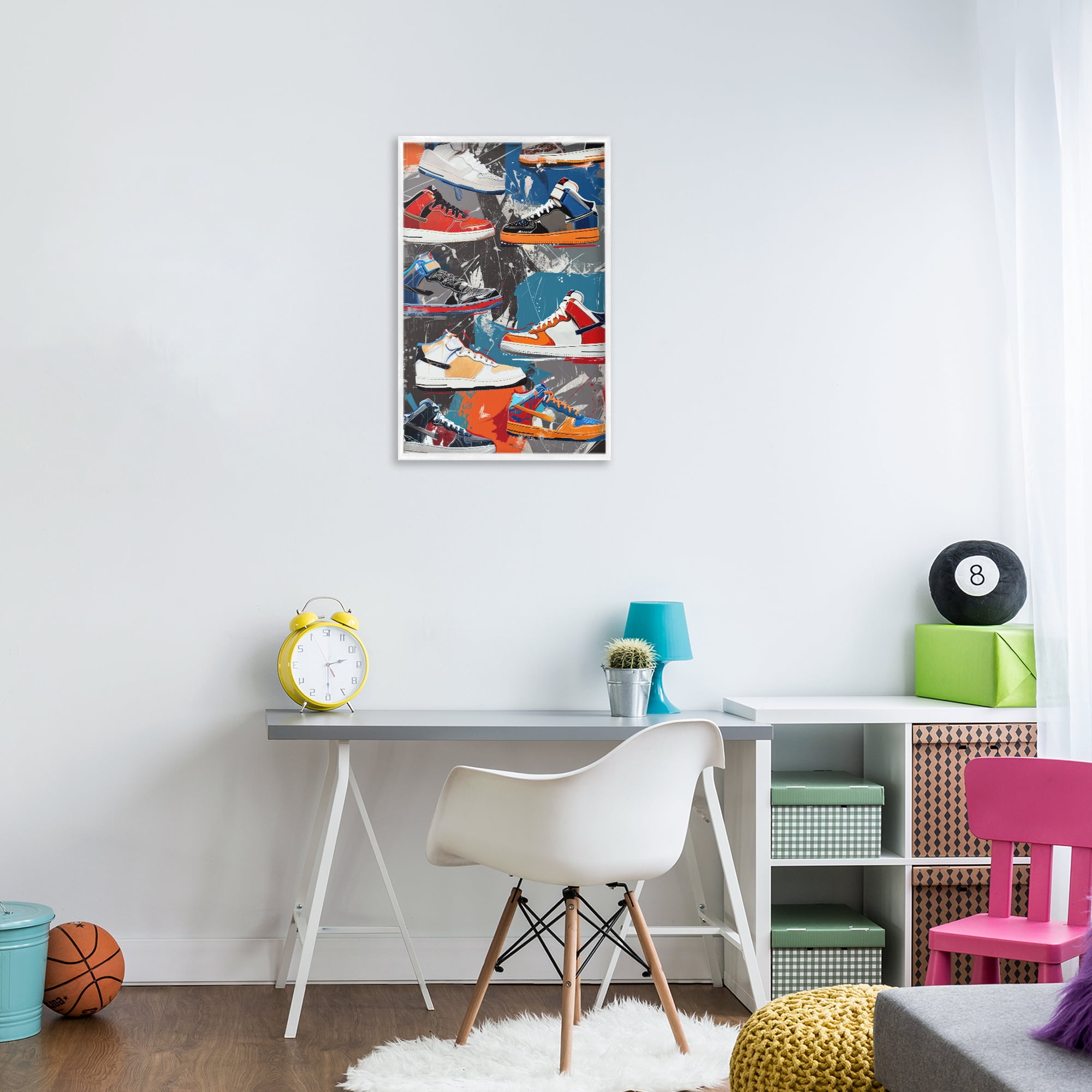 Stupell Industries Stylish Urban Shoe Collection White Framed Giclee Art, design by Ray Powers