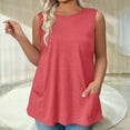 thumbnail image 2 of Diufon Plus Size Tank Tops for Women Summer Sleeveless Scoop Neck T-Shirts Casual Tees Tunics Shirts with Pockets, 2 of 7