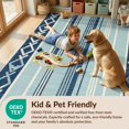 thumbnail image 4 of Design&I 8'x10' Washable Area Rug Sleek Flatweave Pet Friendly Recycled Herringbone Diagonal Contemporary Nautical Navy for King Size Bedroom, Under Bed, 4 of 7