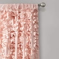 thumbnail image 4 of Lush Decor Riley Curtain Sheer Ruffled Textured Bow Window Panel for Living, Dining Room, Bedroom (Single) 95" x 54" Blush, 4 of 5