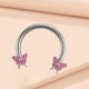thumbnail image 1 of Cool Butterfly Retenedor Joyería Labio Niñas Cuerpo Pendientes de Cejas de Tabique - Rosado, 1 of 8
