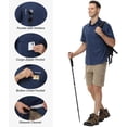 thumbnail image 4 of Zehisen Men's UPF 50+ Sun Protection Short Sleeve Safari Shirts Fishing Shirts Hiking Work Casual Shirt with Zipper Pocket, Navy L, 4 of 6