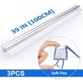 thumbnail image 4 of Delamu 3 Pack 3/8" x 39" Glass Door Silicone Seal StripShower Door Bottom Seal Sweep-Suitable for Glass-Stop Shower Leaks Frameless Shower Door Seal Strip, 4 of 9